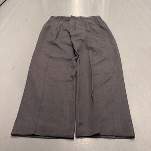 Haggar‎ Mens Gray Micro Polyester Pleated Dress Pants Size 34x32